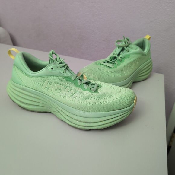 Hoka Bondi 8 Shoes Mens Size 9.5 D Lime Glow Sneakers Hoka One One main image 5